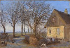 Uden for en bondegård. Maglebylille by Theodor Philipsen