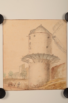 Un Moulin Rempart avec tourelle by Lambert Doomer