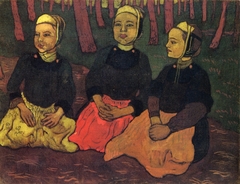 Three Breton Women in the Forest by Georges Lacombe