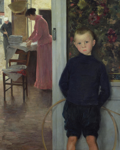 Enfant et femme dans un intérieur by Paul Mathey