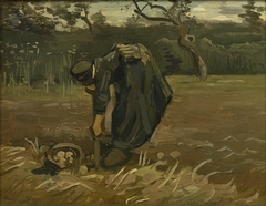 Peasant Woman Digging Up Potatoes