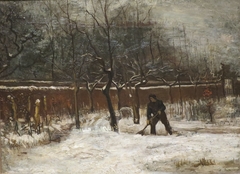 The rectory garden in Nuenen in the Snow by Vincent van Gogh