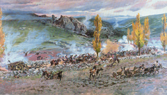 Charge of the Spanish battery by Wojciech Kossak