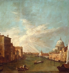 Venice: The Grand Canal towards the Bacino, with Santa Maria della Salute by Canaletto