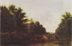 View of the Haarlemmerhout with the Kleine Houtpoort, Haarlem by Gerrit Adriaenszoon Berckheyde