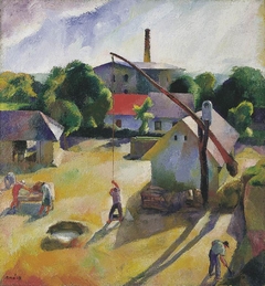 Village Scene by Károly Patkó