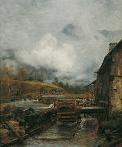 Wassermühle in Goisern (nach Emil Jakob Schindler) by Carl Moll