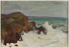 Waves in a rocky bay by Władysław Ślewiński