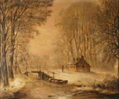 Winters bosgezicht by Albert Martin