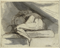 Woman Sitting, Curled up by Johann Heinrich Füssli