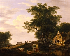 Zomergezicht buiten Dordrecht by Jacob van Strij