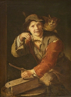 A Boy with a Mousetrap holding a Mouse by Giacomo Francesco Cipper