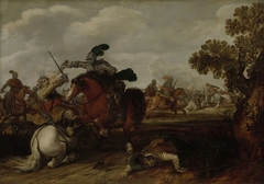 A Cavalry Charge by Jan Martszen de Jonge