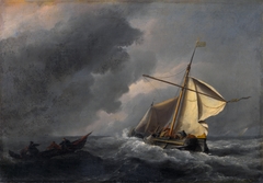 A Dutch Vessel in a Strong Breeze by Willem van de Velde the Younger