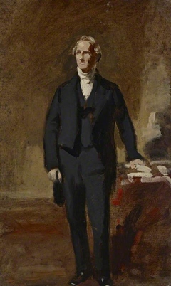 A Portrait Study of a Gentleman Standing in an Interior by Daniel Macnee