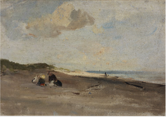 A Sandy Shore with Figures by Nathaniel Hone the Younger