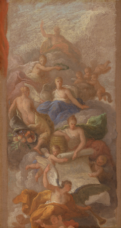 A Sketch of Gratitude Crowned by Peace, with Other Allegorical Figures of Industry, Fame and Plenty by James Thornhill