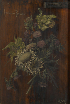 A Trompe l'Oeil with Flowers by Hermione von Preuschen