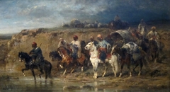 Arab Caravan by Adolf Schreyer