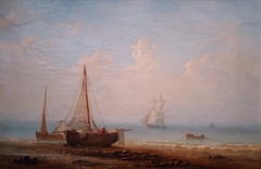 Barques échouées à l'aurore by Henriette Herminie Gudin