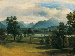 Blick auf Liefering by Friedrich Gauermann