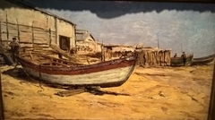 Boat on land by António Carvalho de Silva Porto