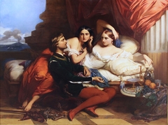 Boccaccio reading from the Decameron to Queen Johanna of Naples by Egide Charles Gustave Wappers