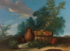 Bodegón de frutas y verduras by Ginés Andrés de Aguirre