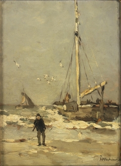 Bom voor de kust by Johan Hendrik Weissenbruch