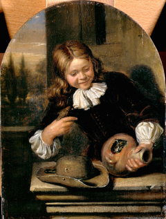 Boy with a Flagon and a Bird's Nest by Carel de Moor