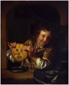 Boy with a Pancake Mask by Godfried Schalcken