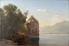 Castle by Lake Geneva by Janus la Cour