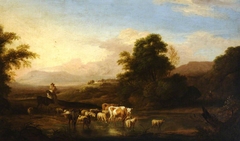 Cattle and Sheep Watering by Jacob van der Does