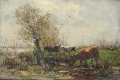 Cattle at a watering place by Willem Maris