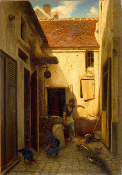 Cour de ferme by Alexandre-Gabriel Decamps