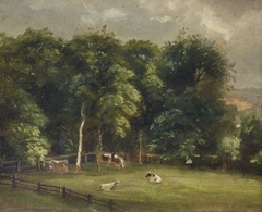 Cows in a Wooded Paddock by Thomas Churchyard