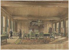 De Gedeputeerdenraad in het Provinciehuis te Groningen by Johan Paul Constantinus Grolman