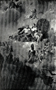 De Goden (Zeus en Hera) op de Olympus, allegorische voorstelling afkomstig uit de voormalige raadzaal, thans collegekamer van het Stadhuis te Maastricht by Jean Baptiste Pierre Coclers