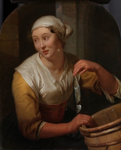 De haringverkoopster by Godfried Schalcken