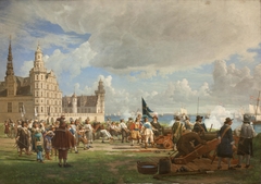 Den hollandske flåde under admiral Opdam passerer Sundet d. 29. oktober 1658 under Svenskekrigen 1657-60 by Frederik Christian Lund