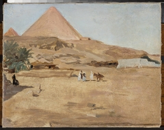 Desert and pyramid motif. From the journey to Egypt by Jan Ciągliński