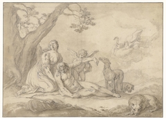 Diana en Endymion by Abraham Bloemaert