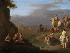 Die Flucht der Cloelia by Cornelius van Poelenburgh