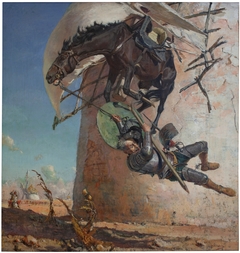 Don Quixote and the windmills by José Moreno Carbonero