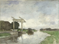 Drawbridge at Noorden by Johan Hendrik Weissenbruch