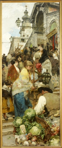 Easter Fair on the Rialto Bridge by Giacomo Favretto