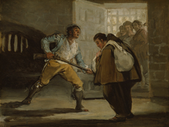 El Maragato Threatens Friar Pedro de Zaldivia with His Gun by Francisco de Goya