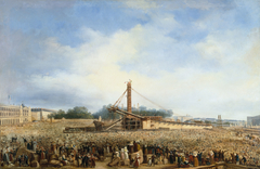 Érection de l'obélisque de Louqsor sur la place de la Concorde, le 25 octobre 1836 by François Dubois