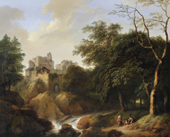 Fantasy Landscape with Castle Ruins by Laurenz Janscha