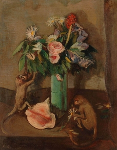 Fleurs et singes by Georges Kars